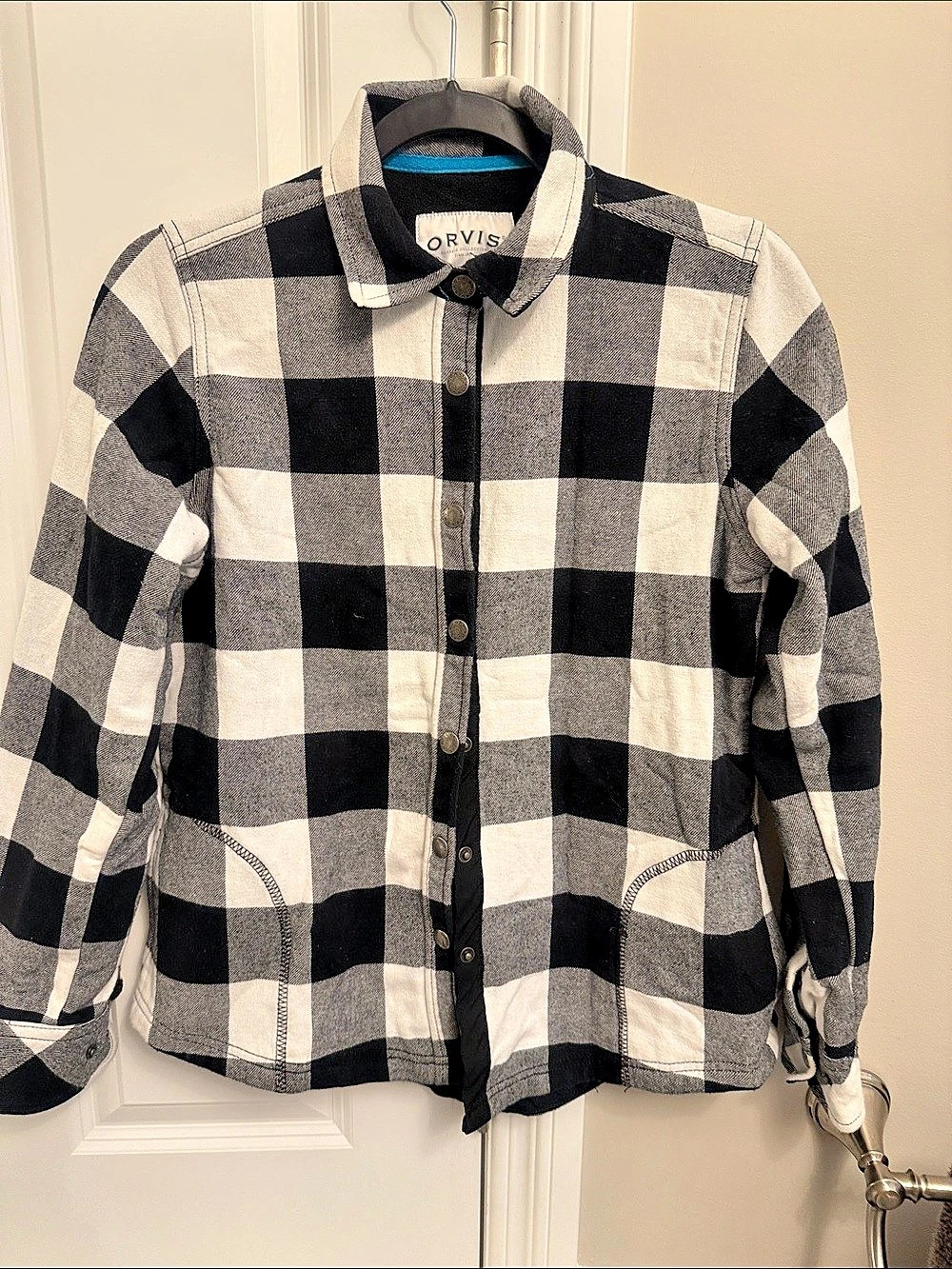 Orvis Checkered Shirt Jacket Black & White Small